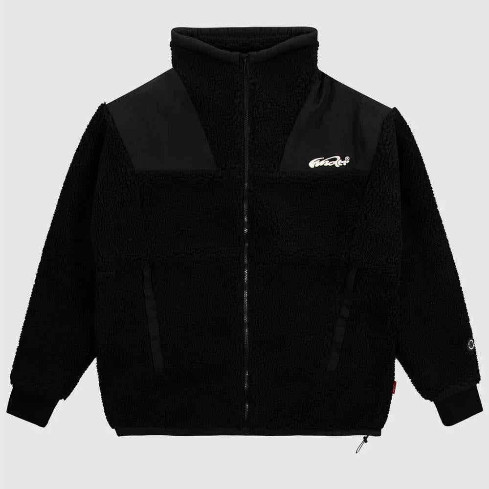 IN CHECK SHERPA JACKET BLACK