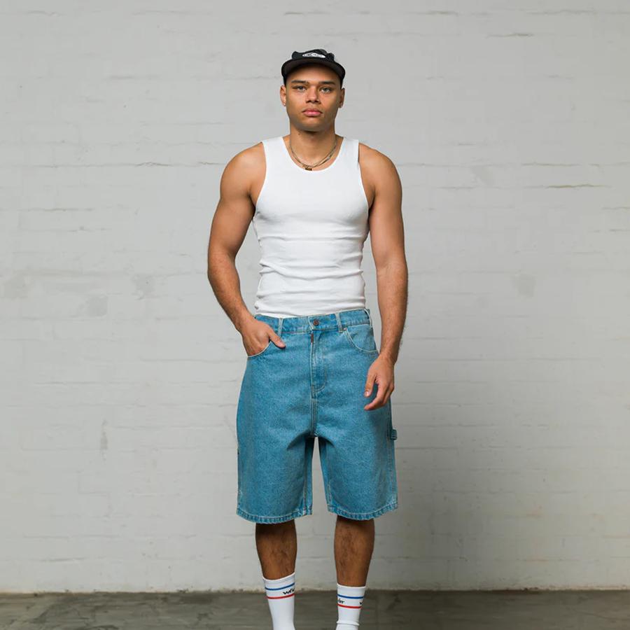 BOOSTER DENIM SHORT WASHED BLUE