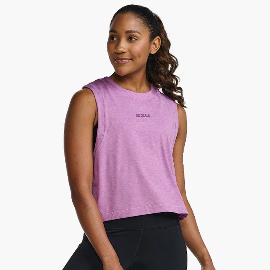 MOTION CROP TANK MAUVE/IRIS