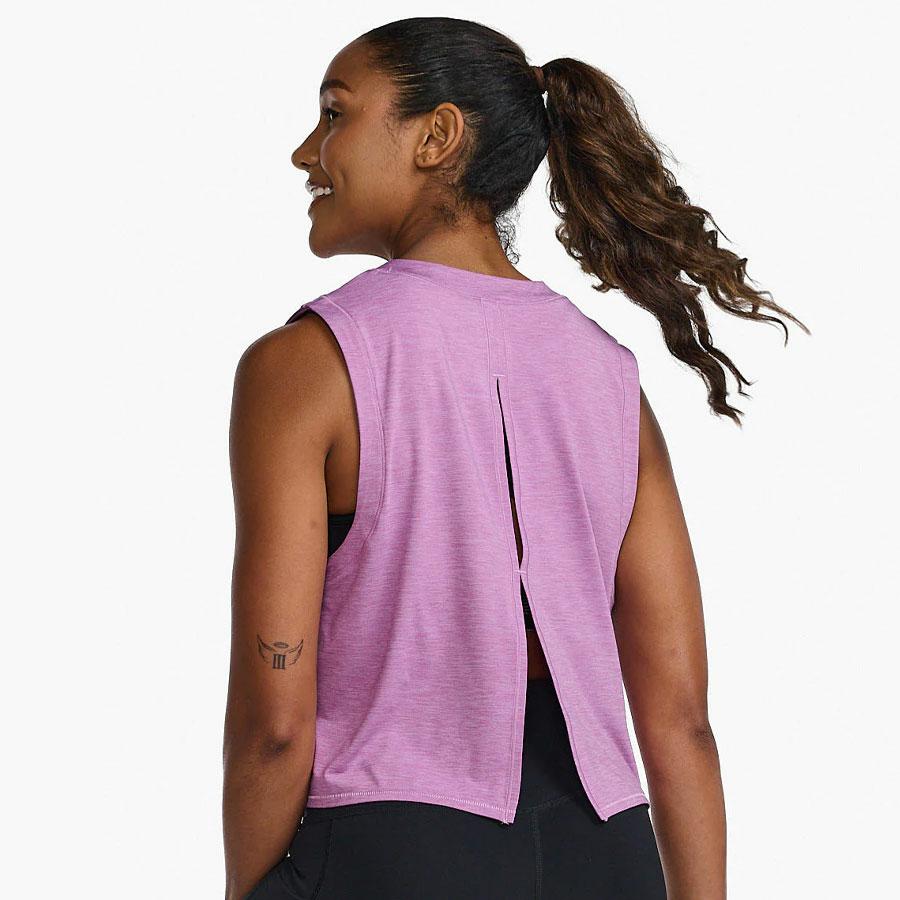 MOTION CROP TANK MAUVE/IRIS
