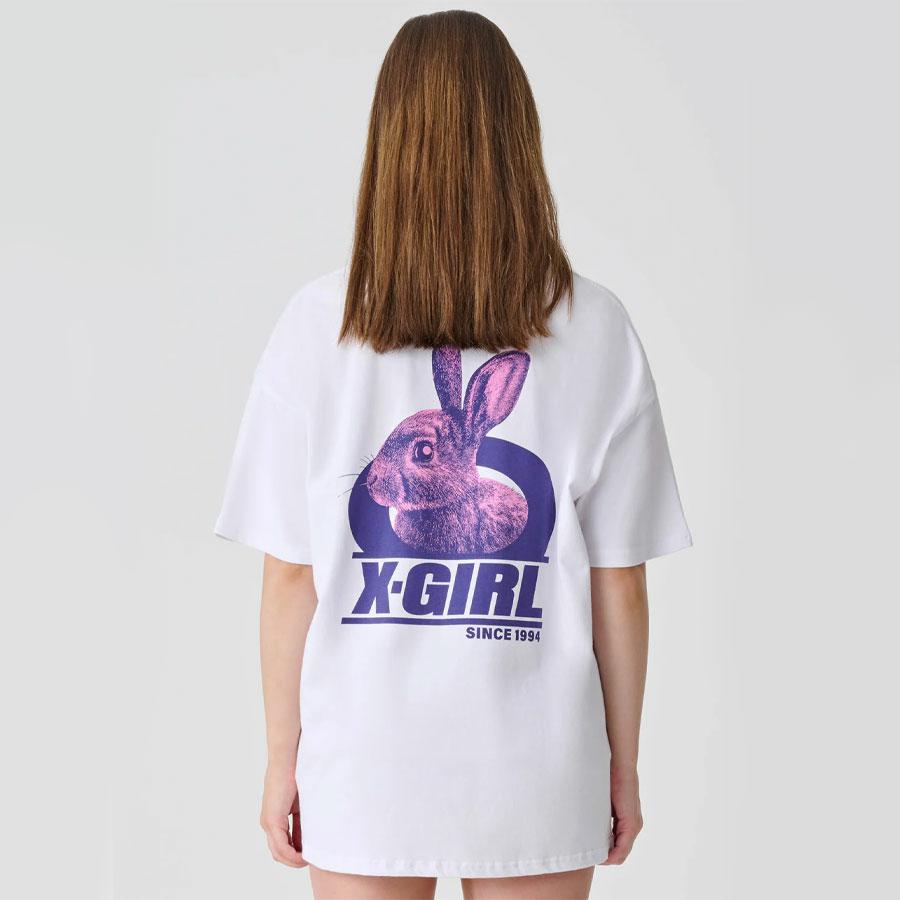 TWO TONE RABBIT RELAXED T WHITE