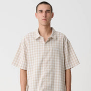 91 OXFORD SS SHIRT TAN/WHITE