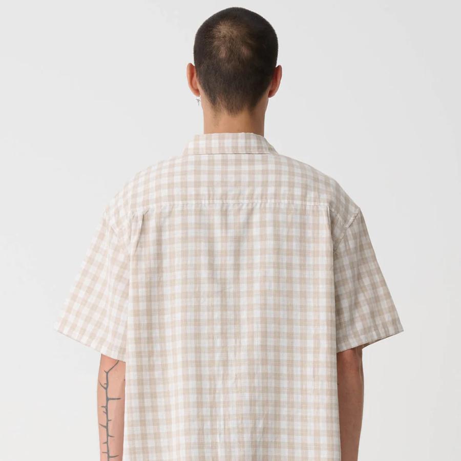 91 OXFORD SS SHIRT TAN/WHITE