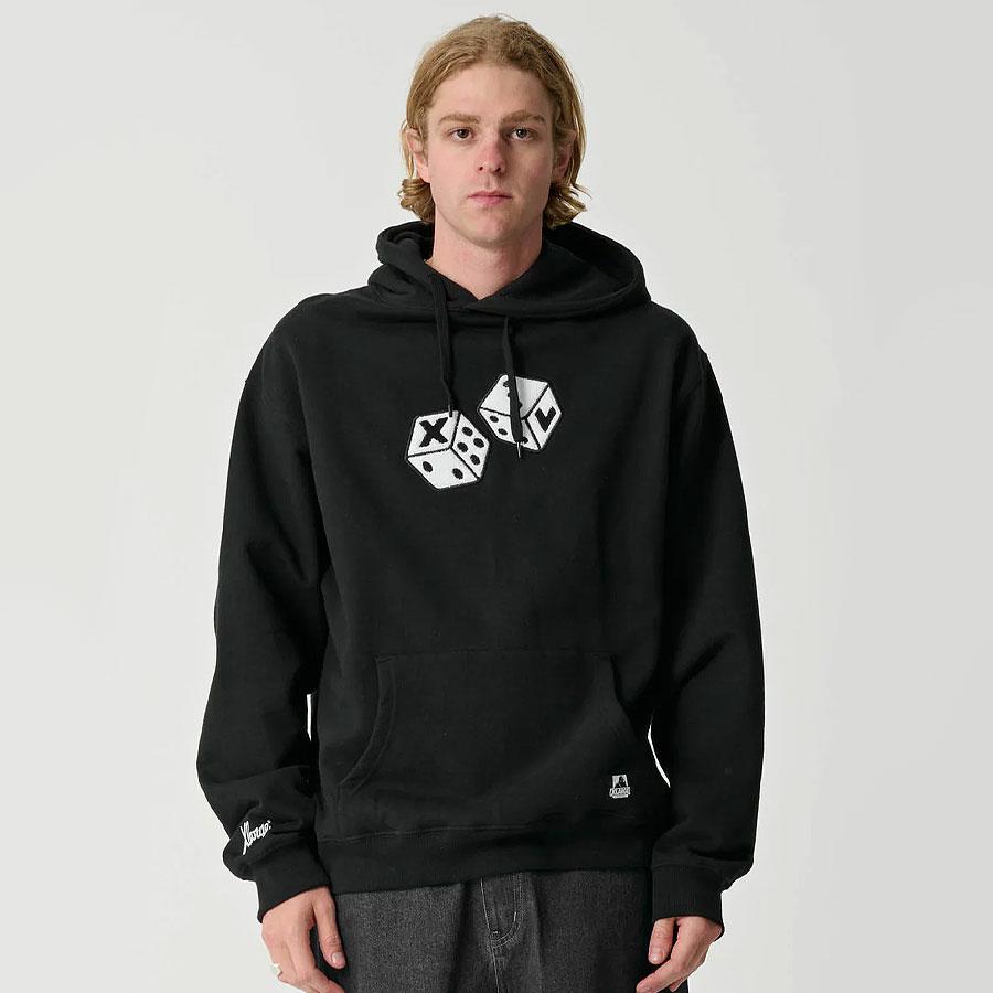 XL DICE HOOD PIGMENT BLACK