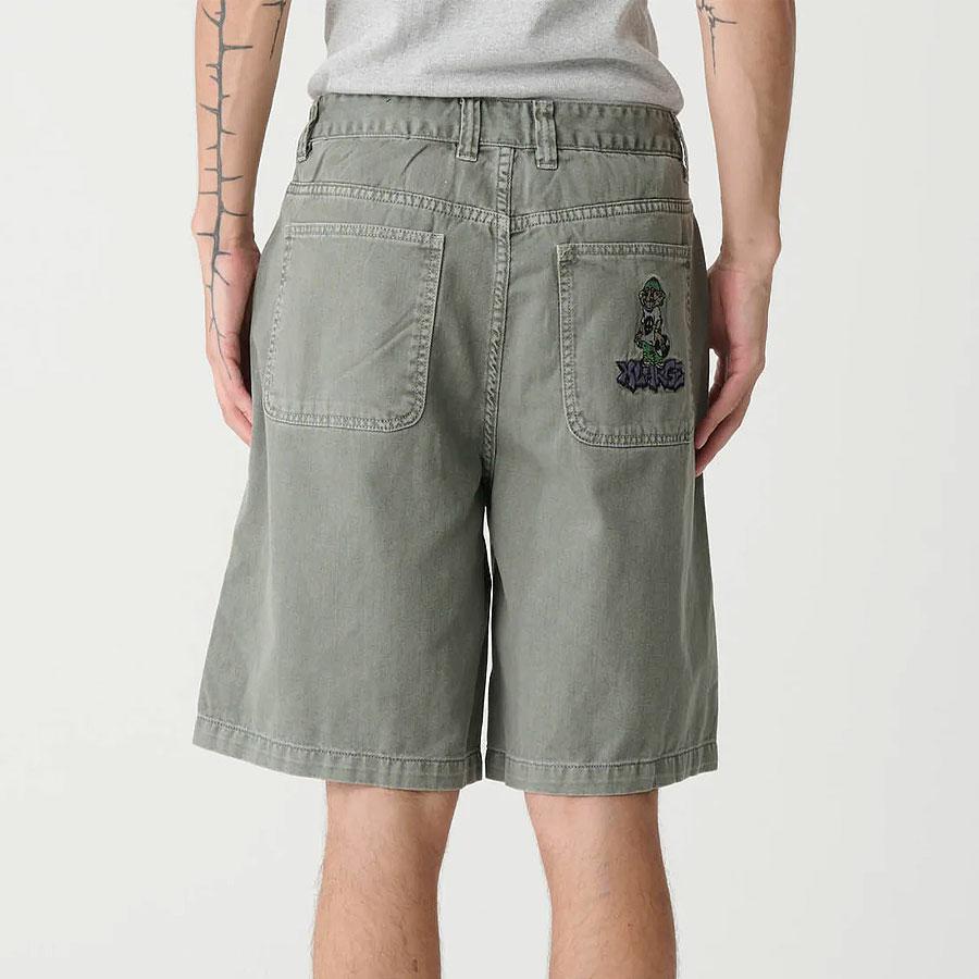 PEACE MAN BULL DENIM SHOR OLIVE GREY